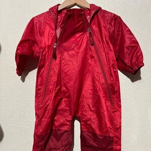 Kids Red Waterproof Raincoat Coverall - Unbranded